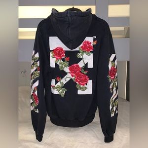 OFF-WHITE Rose Embroidered Zip Up Hoodie - XS